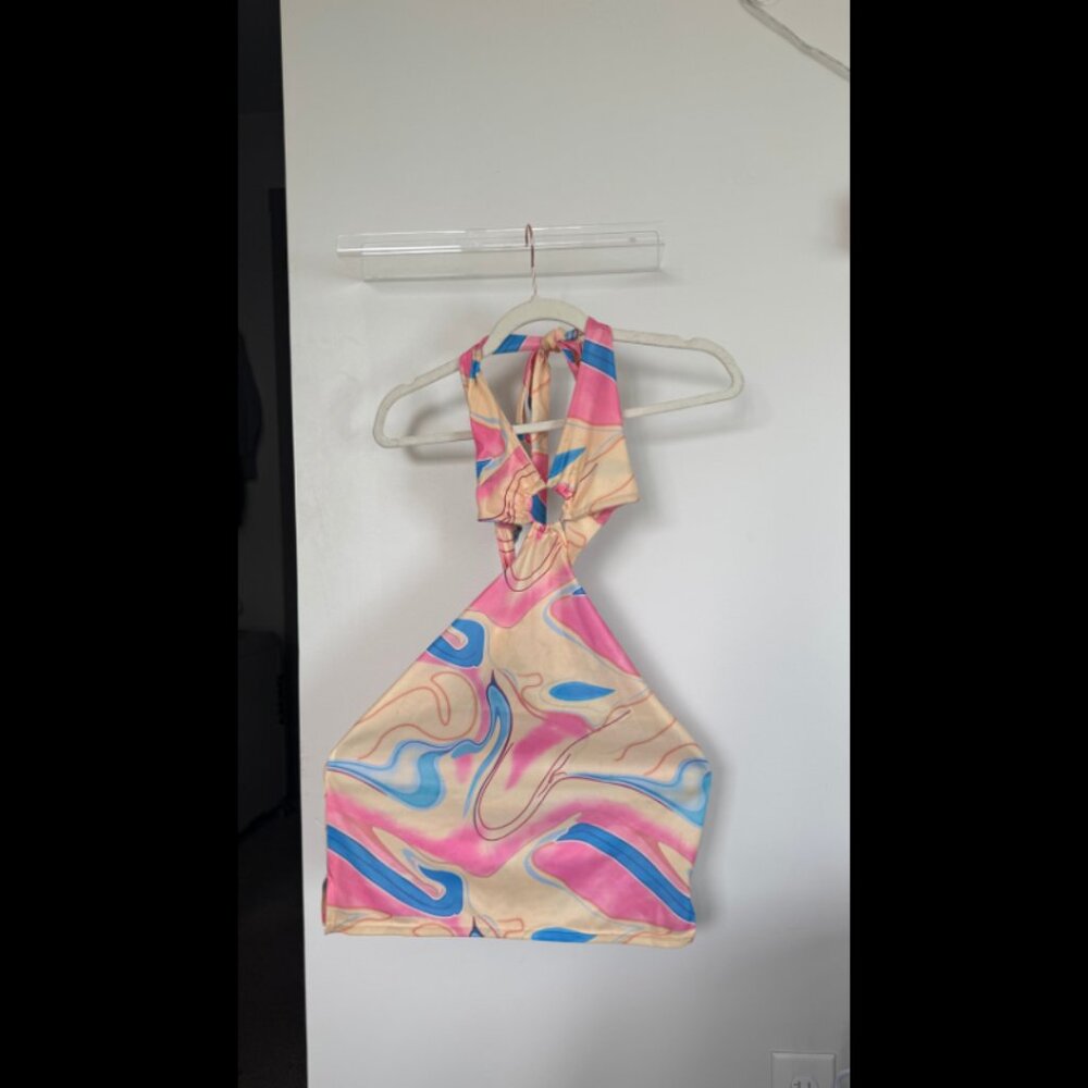 Fashion Nova Colorful Backless Mini Dress - Medium